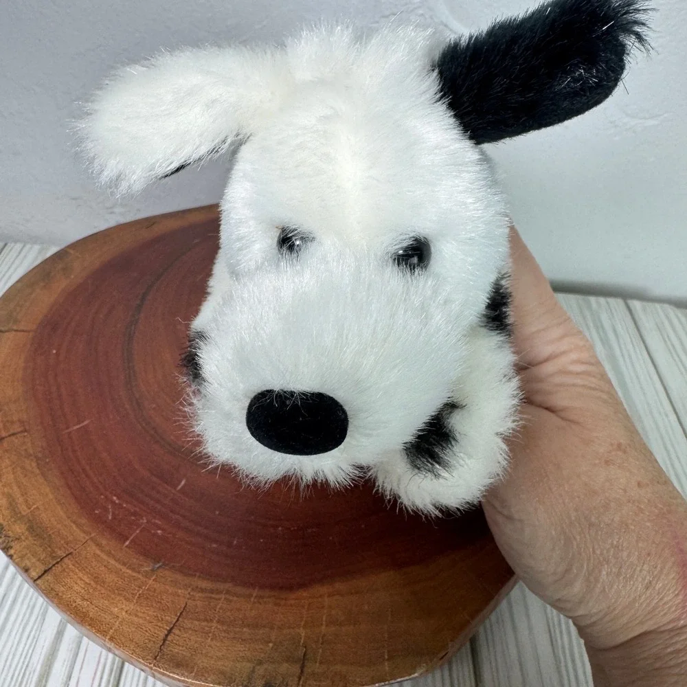 Battat Plush Puppy Dog White Black Spotted Stuffed Animal Red Collar 8 Inch‎